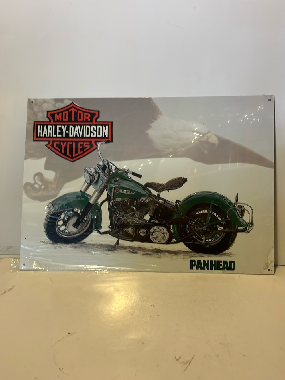 Classic Harley Davidson metal embossed sign 16.5”x11.75